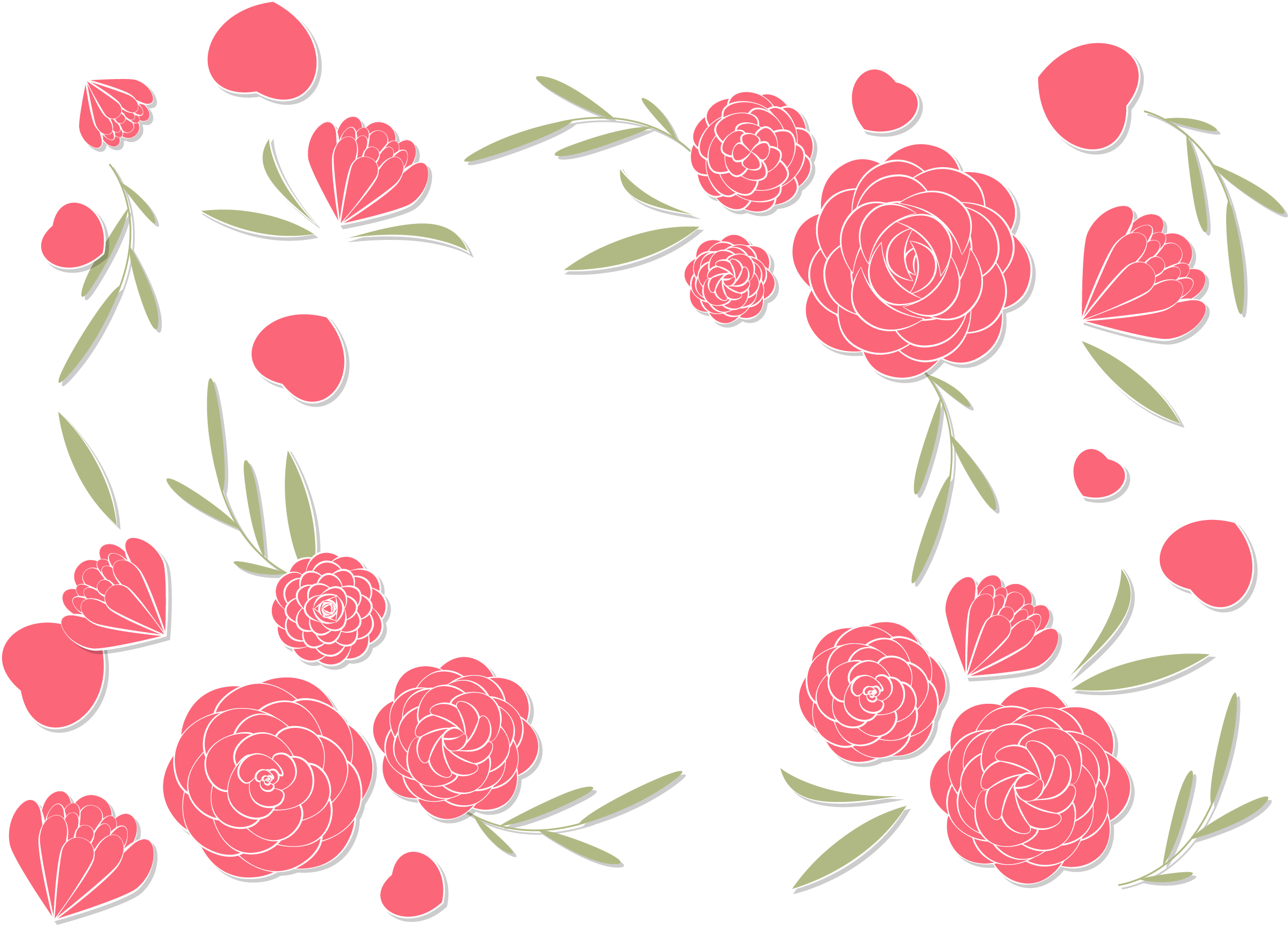 Japanese Camellia Euclidean Vector Floral Design - Camellia (2411x1731)