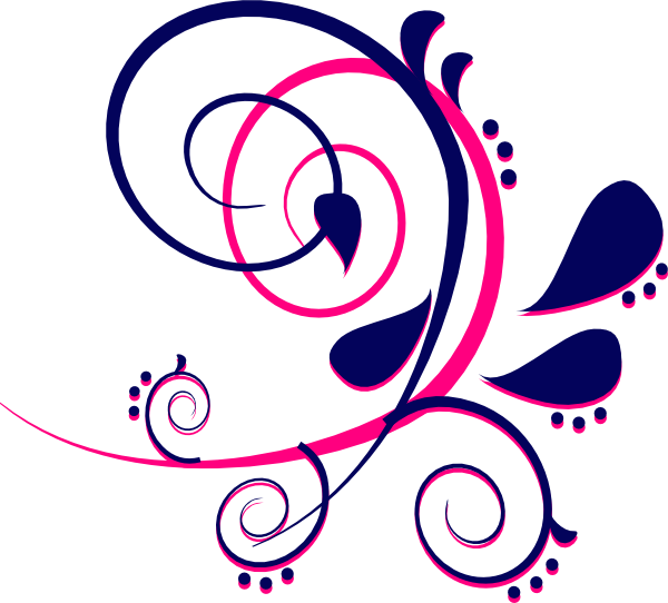 Paisley Curves Blue, Pink Svg Clip Arts 600 X 542 Px - Free Paisley Clip Art (600x542)