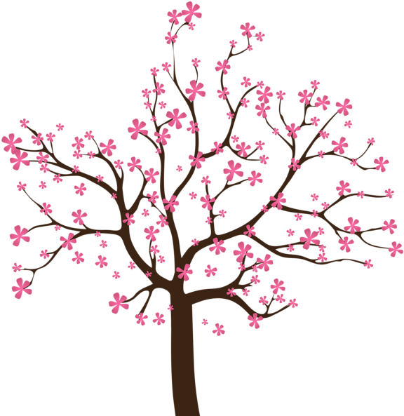 Spring Tree, Art Images, Clip Art, Oriental, Cherry - Spring Tree Clipart (581x600)