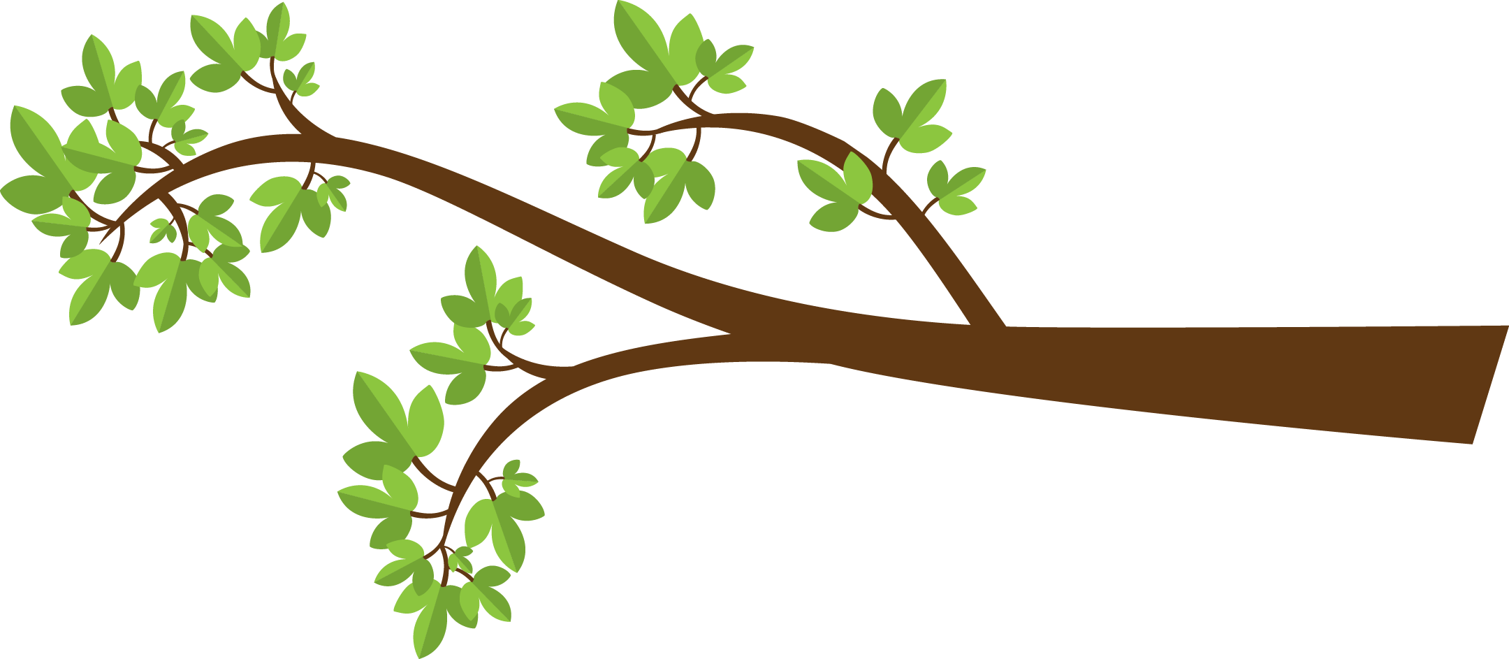 Spring Branch With Pink Flowers And Butterflies Png - Tree Branch Clipart (2160x943)
