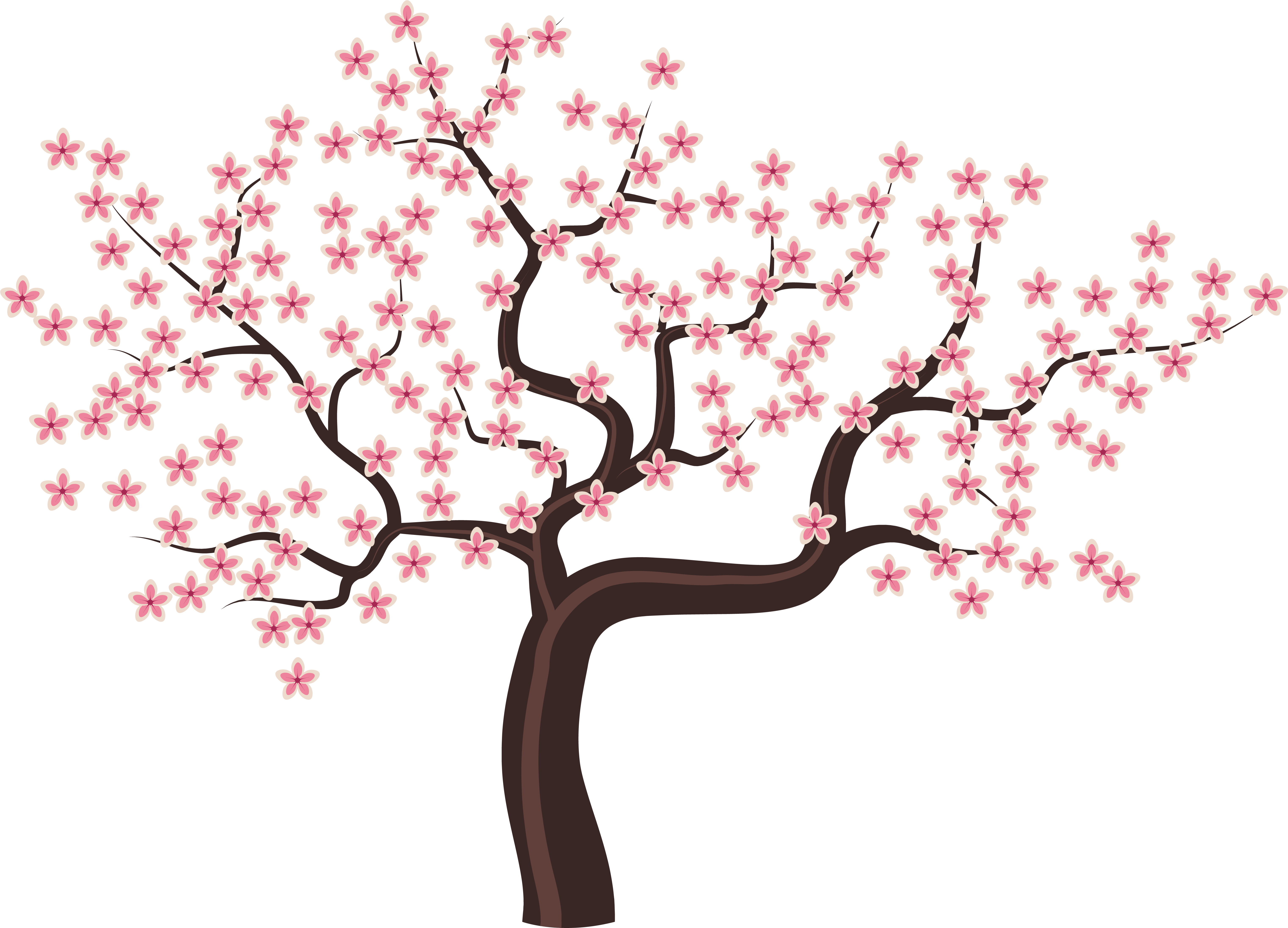 Blossom Clipart Flowering Tree - Tree With Flowers Clipart (6215x4479)