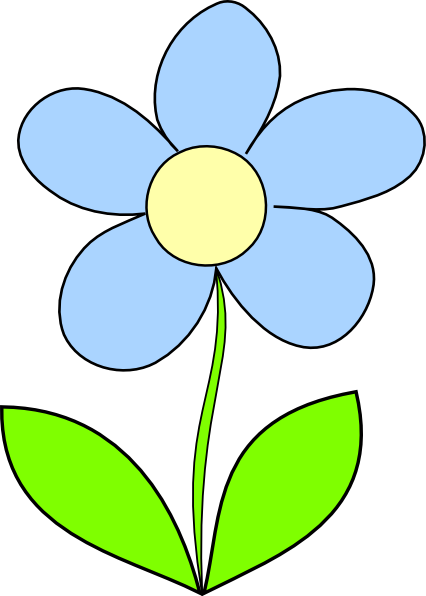 Light Blue Flower Clip Art - Blue Flower Clip Art (426x596)