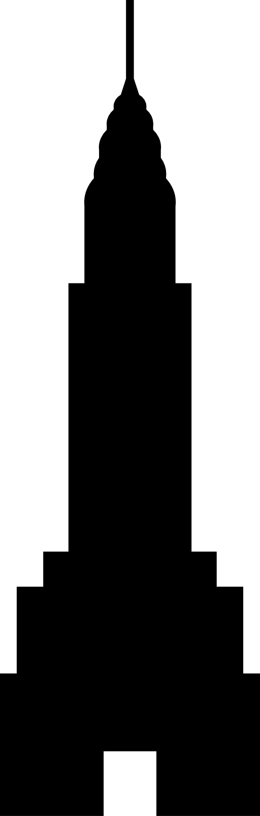 Pin Chrysler Building Clipart - Silhouette Of Building (512x1604)