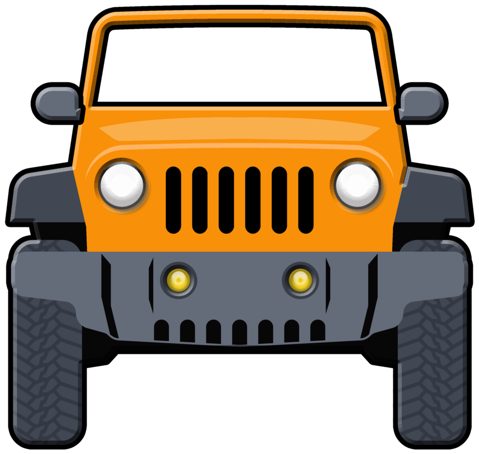 Jeep Wrangler Car Clip Art - Orange Jeep Clipart (1024x971)
