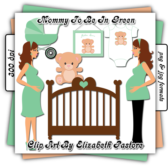 Mommy To Be In Green Clip Art Share Your Craft Pinterest - Cartoon (600x600)
