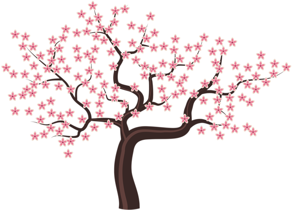 Tree With Flowers Clipart (600x432)