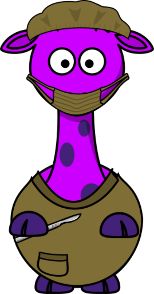 Giraffe As A Doctor - Clip Art (600x1140)