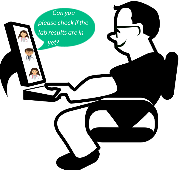 No Need To Call Or Visit Your Doctor's Office Anymore - Custom Man On Computer Shower Curtain (600x568)
