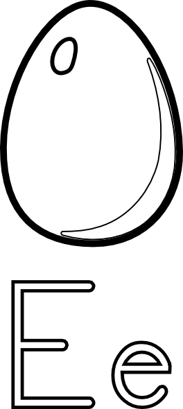 E Is For Egg Clip Art At Clker - Egg Clipart Black And White (264x590)