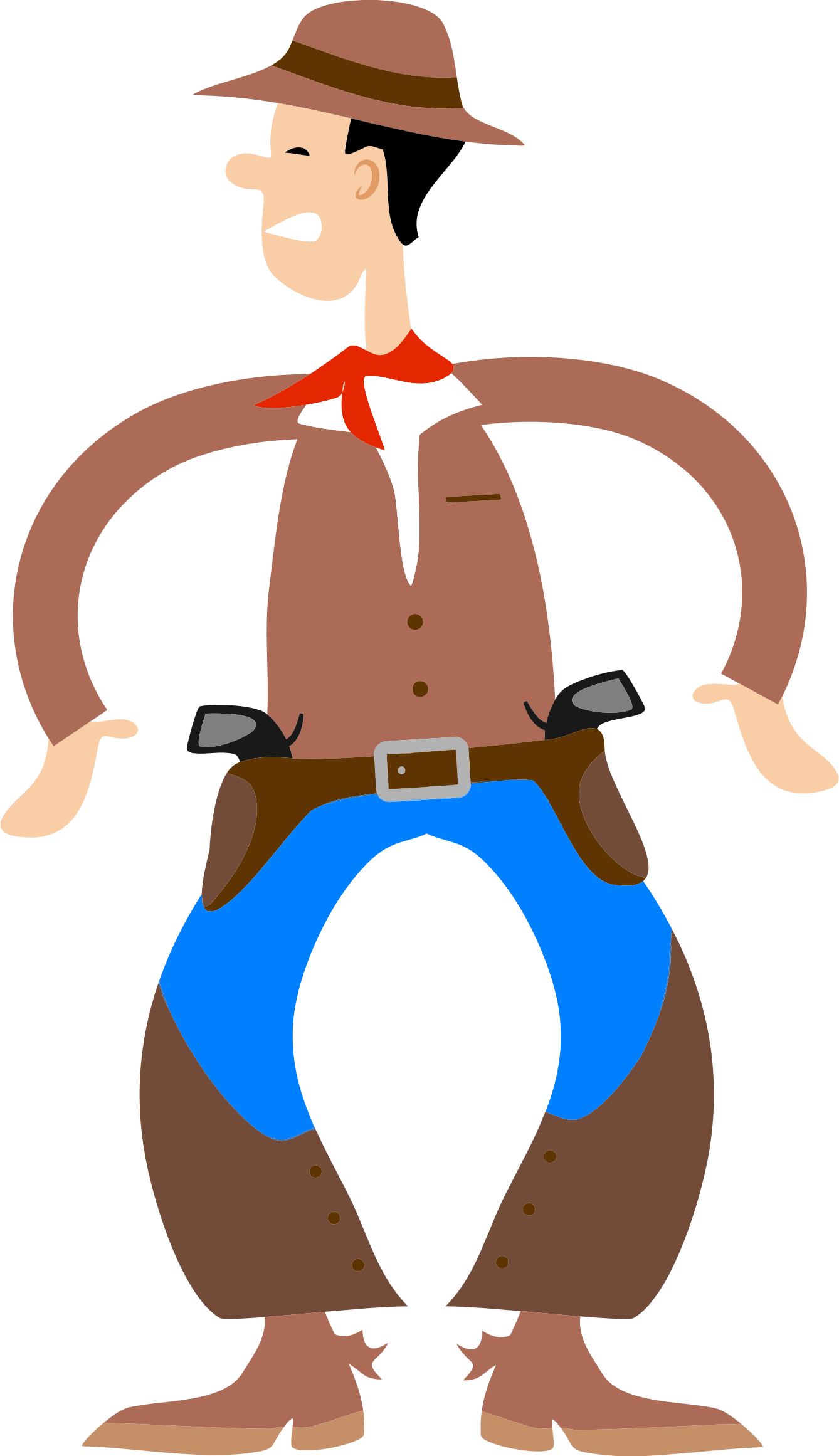 Clipart Cowboy At The Ready - Cowboy At The Ready (1338x2322)