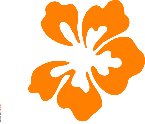 Hibiscus Orange Clip Art At Clkercom Vector - Hibiscus Clip Art (600x513)