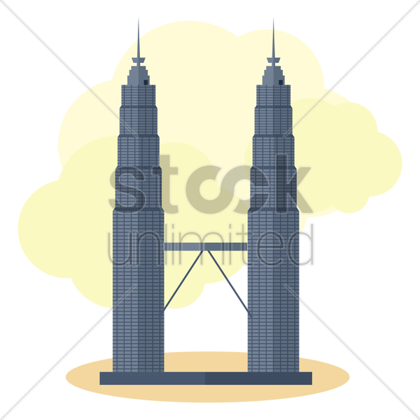 Petronas Twin Towers Vector Graphic Clipart - Petronas Twin Towers Illustration (600x600)
