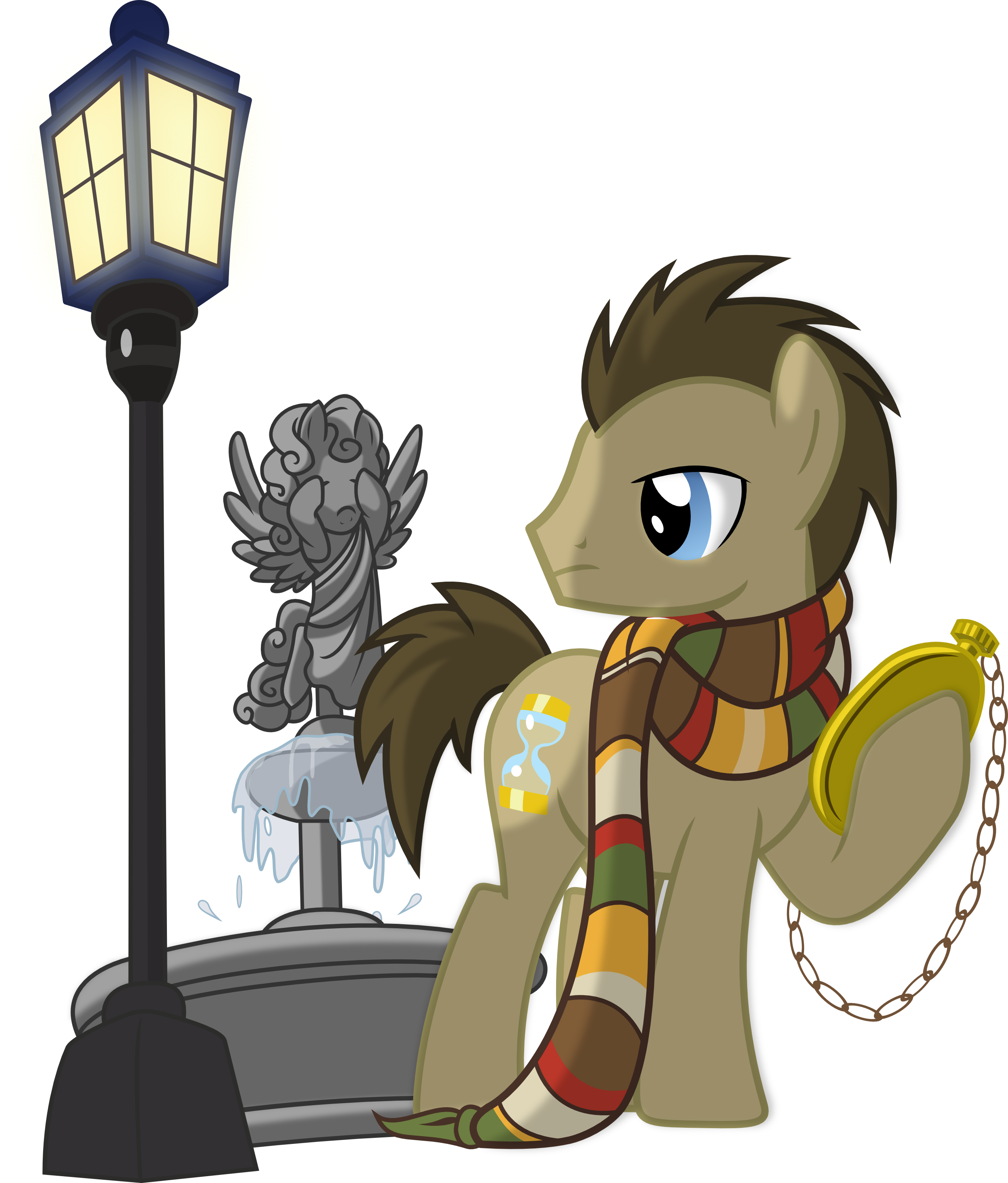 Doctor Hooves And Weeping Angel By Vector-brony - Doctor Who My Little Pony (2500x2935)