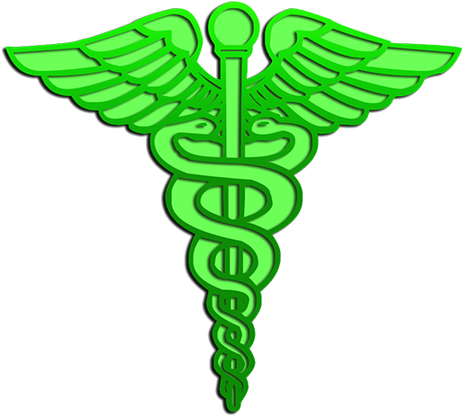 Medical Green Caduceus Logo Symbol Clip Art - Caduceus Green (512x512)