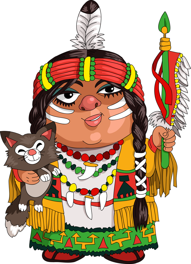 Clip Art - Indian Tribe Cartoon (741x1024)