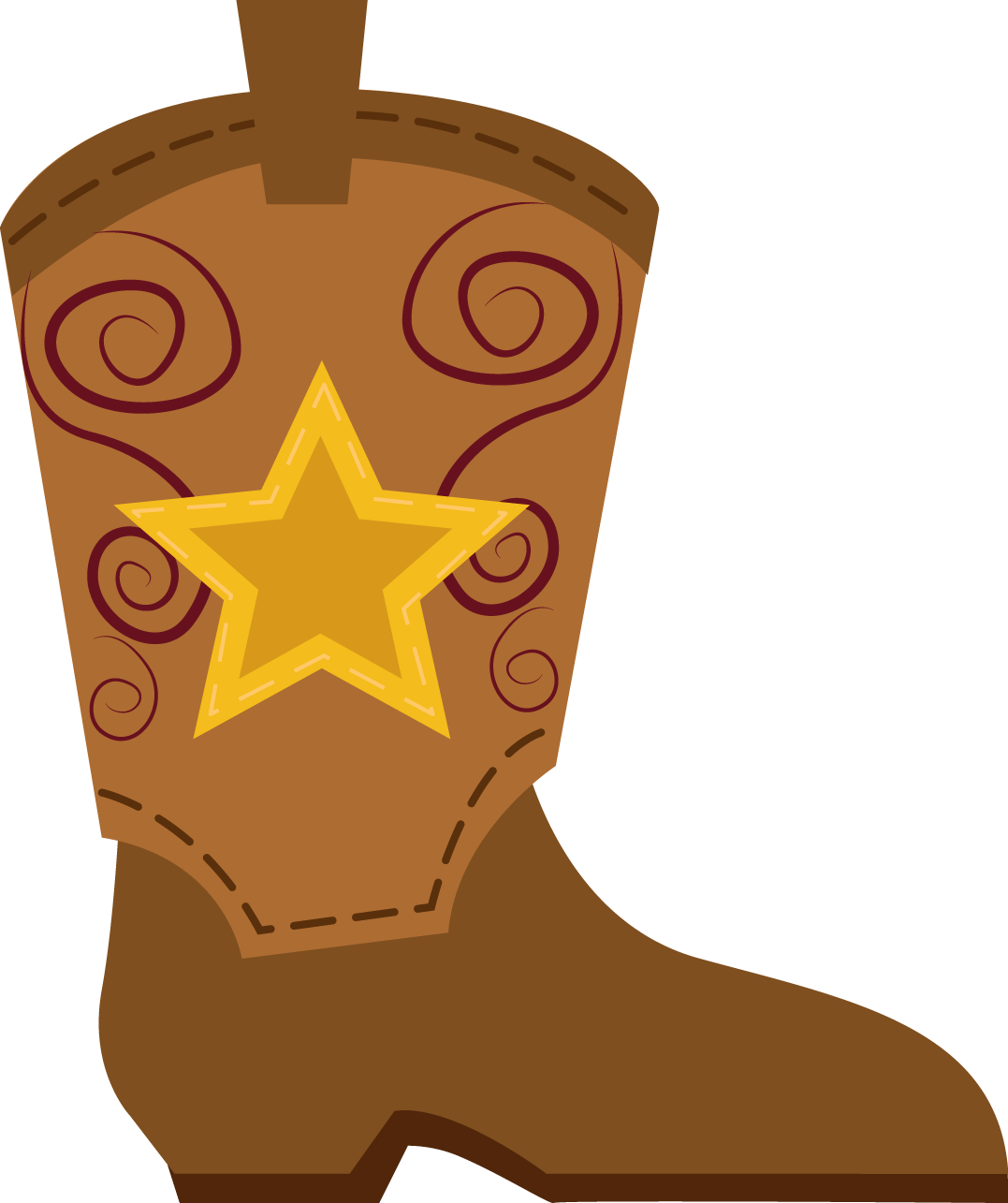 Cowboy E Cowgirl - Bota De Vaquero Dibujo (1077x1285)