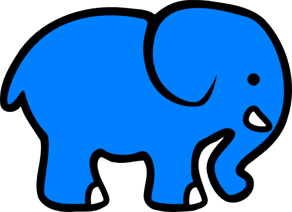 Blue Clipart - Elephant Clip Art (640x480)