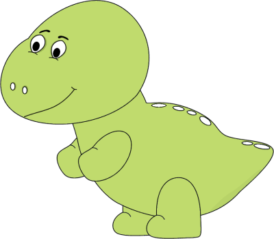 Green Baby Dinosaur - Clip Art (400x349)