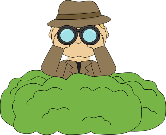 Detective In Bushes With Binoculars - Would Kill For You (550x447)