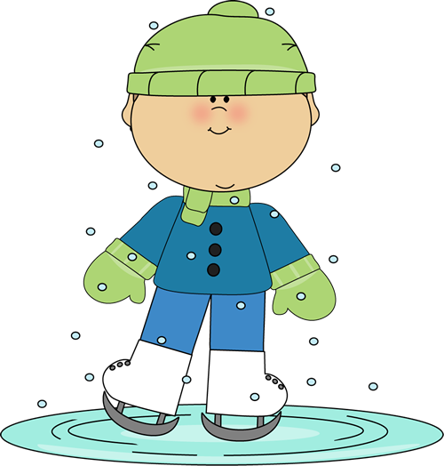 Little Boy Ice Skating - Winter Opinion Writing Prompts (500x524)