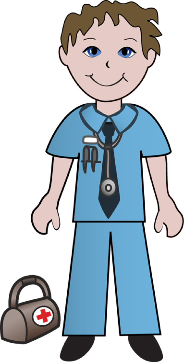 Clipart Of Doctor, Doctors And Ready - Male Nurse Clipart (640x1253)
