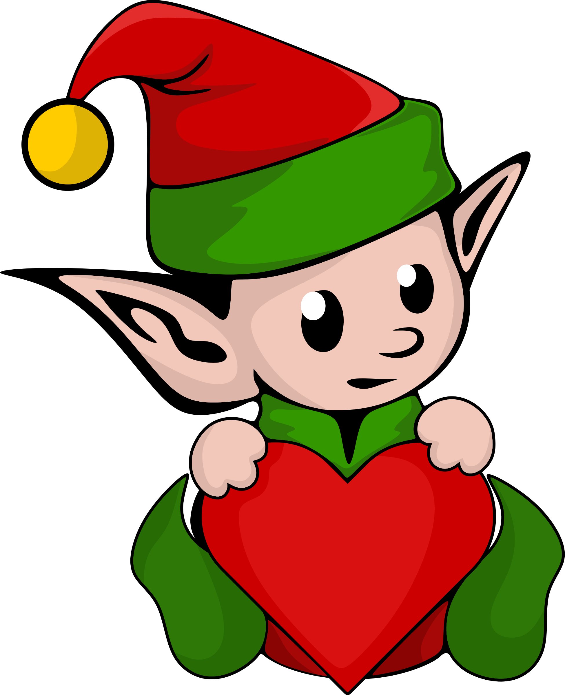 Clipart - Elf With Heart (1950x2400)