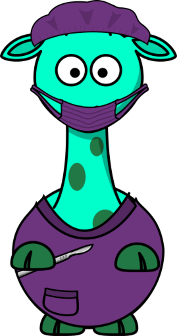 Giraffe As A Doctor - Cartoon Giraffe (600x1140)