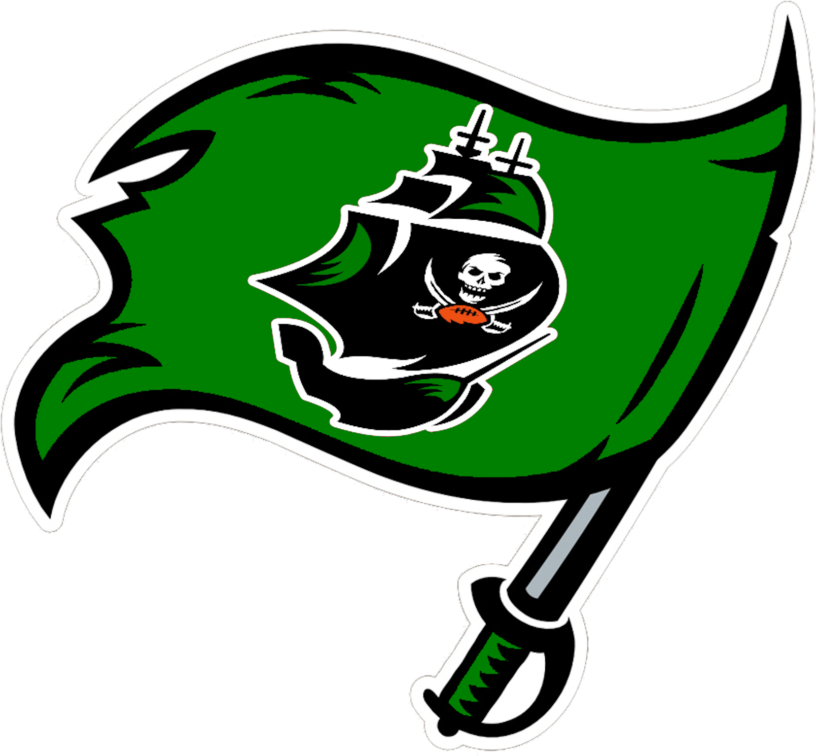 Green Bucks Flag With Ship Image - Tampa Bay Buccaneers (1631x1786)