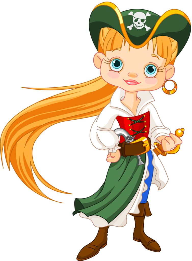 Pirate Ships - Lady Pirate Clip Art (754x1024)