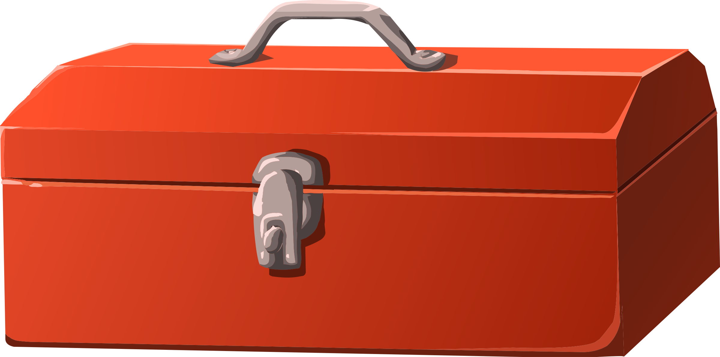 Free Red Dog House Clipart - Tool Box Clip Art (2400x1192)