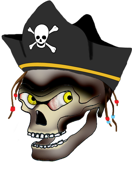 Pirate Captain Skull - Pirate Skulls Png (523x576)