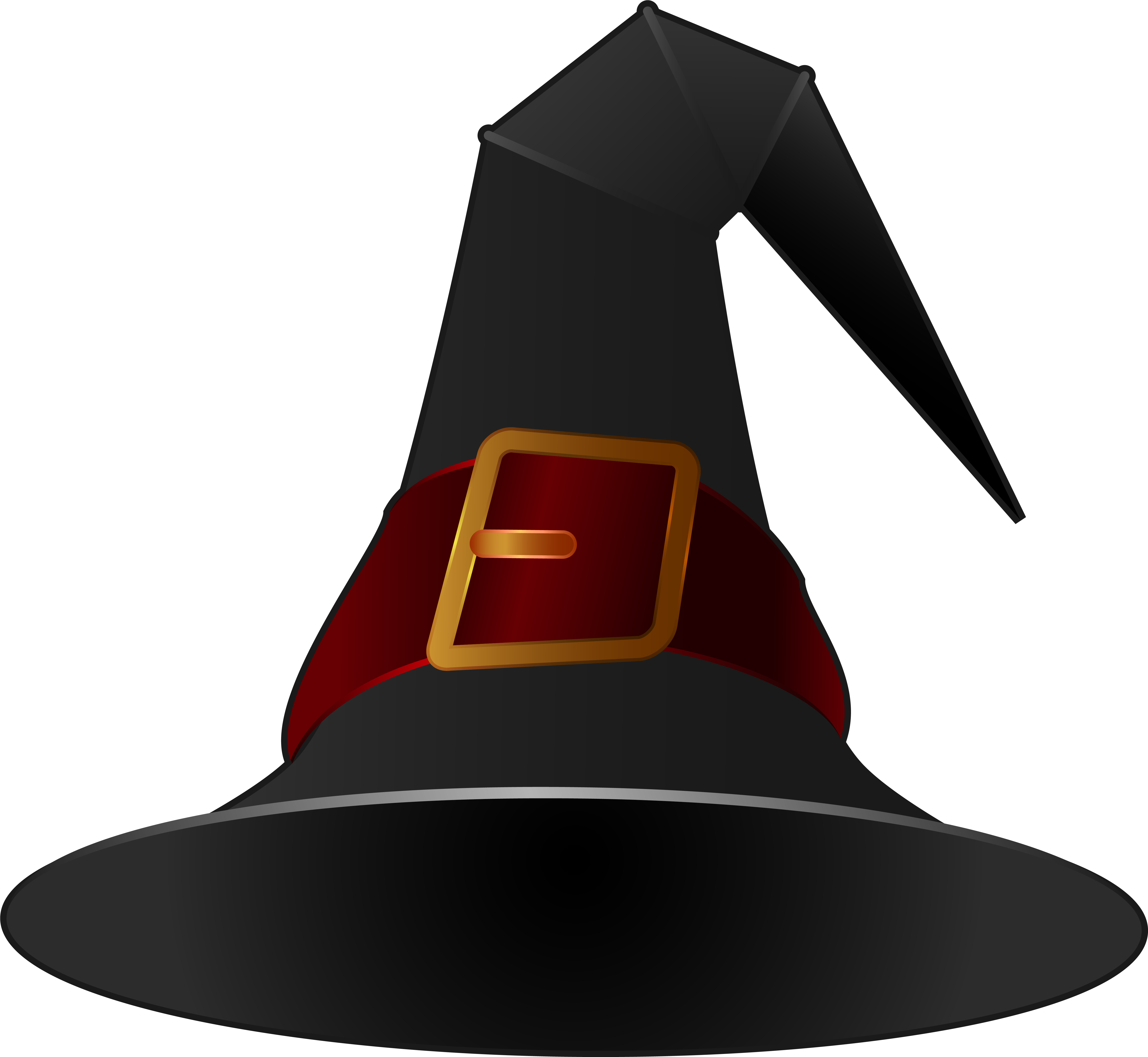 Pirate Hat Clip Art Image - Black Witch Hat Png (5844x5384)