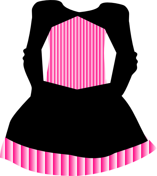 Pink Striped Pirate Dress Clip Art At Clker - Striped Dress Clipart (534x598)