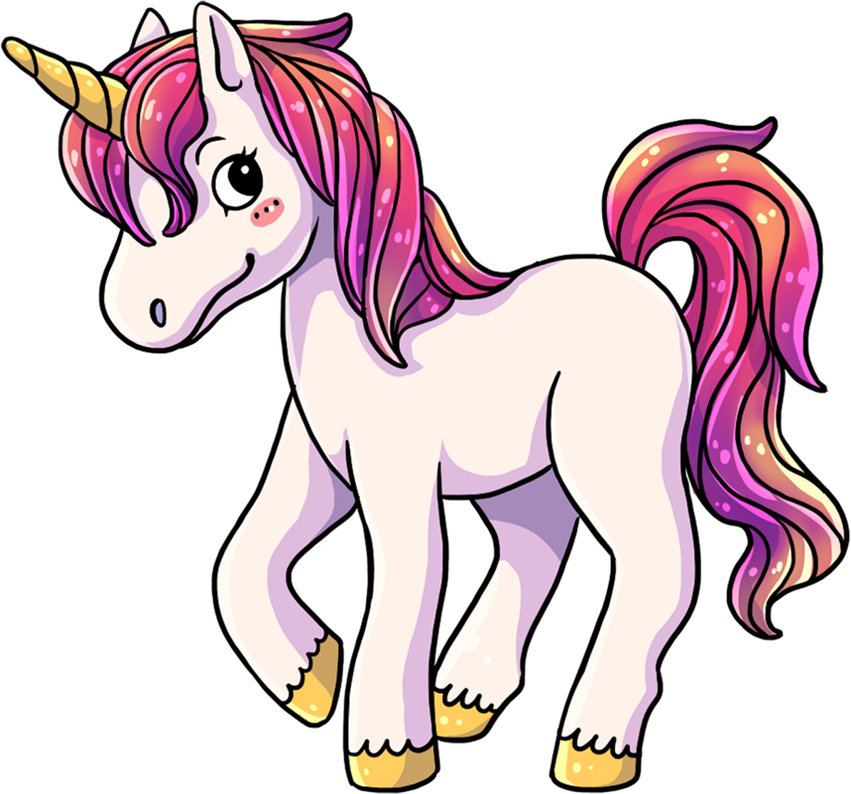 Cute Unicorn Fantasy Clipart - Clipart Image Of Unicorn (1200x1121)