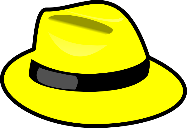 Red Hat Society Clip Art Free - Yellow Thinking Hat Png (600x410)