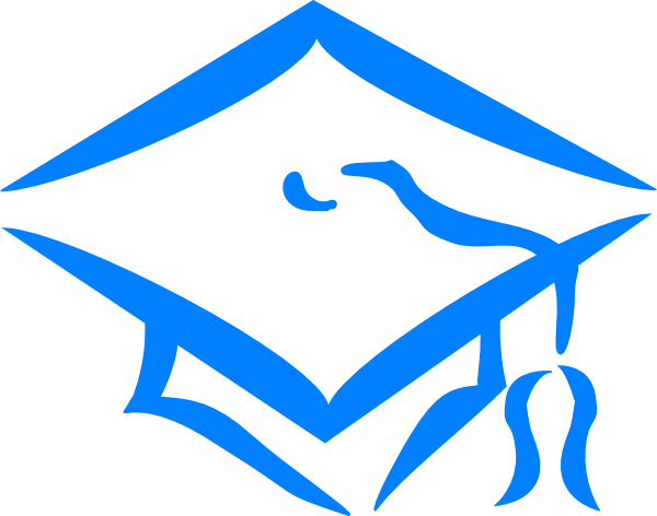 Graduation Cap Clip Art Blue (600x472)