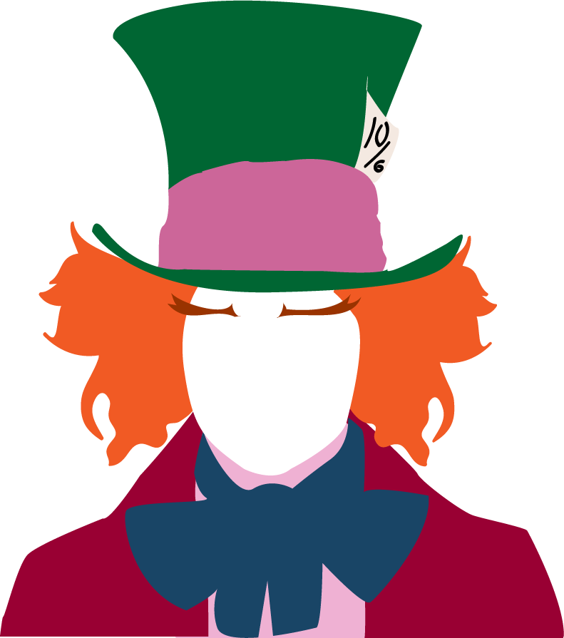 Mad Hatter By Hachiwara - Mad Hatter Silhouette Png (791x895)
