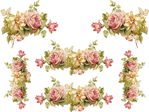 Flores - Floral Rub On Transfer (514x397)