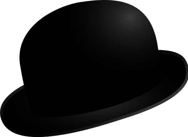 Black Hat Clipart Clipart Free Download - Bowler Hat Clipart Png (600x437)