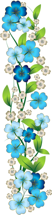Cenefas, Laminas Decorativas, Letras Decoradas, Mosaicos, - Blue Flowers Clip Art Border Png (216x800)