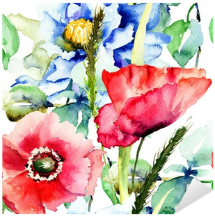 Vinilo Pixerstick Patrón Sin Fisuras Con Flores Decorativas - Guardanapos De Papel Papola Estampado 16 Cm Ilunato (400x400)