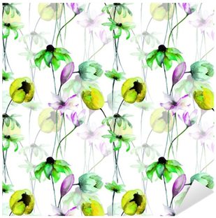 Vinilo Pixerstick Patrones Sin Fisuras Con Flores Decorativas - Morning Glory (400x400)