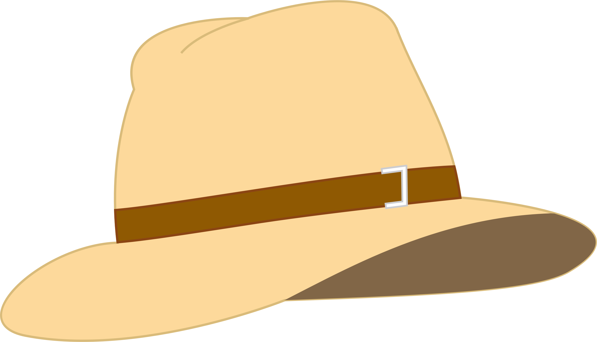 Beige Fedora Hat - Vacation Hat Clip Art (2393x1374)