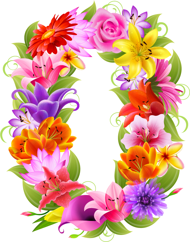 Letras Decorativas, Aniversarios, Papa, Números De - Numeros 1 Con Flores (622x792)