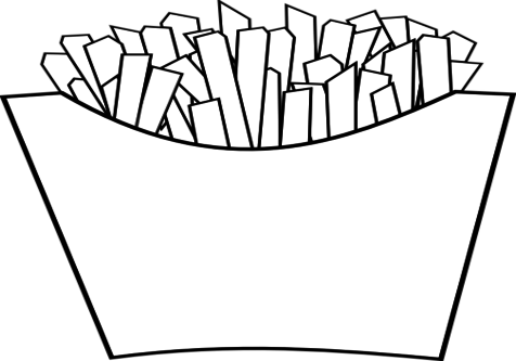 Bacon French Fries Line Art Clip At Vector Online - French Fries (476x333)