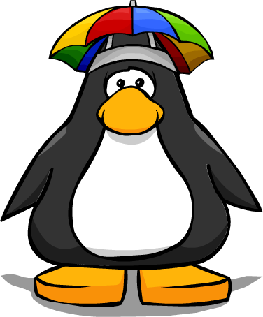 Umbrella Hat Clipart - Club Penguin With Hat (376x454)