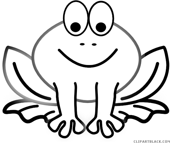 Black And White Frog Animal Free Black White Clipart - Coloring Animals (600x493)