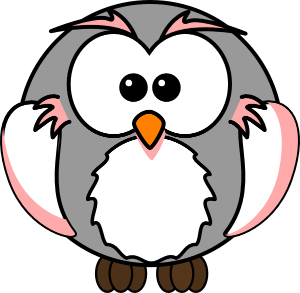 Grey Cartoon Owl (600x585)