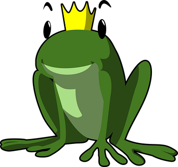 Green Frog Clipart Pixabay - Frog Prince Clipart (362x340)