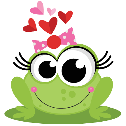 Frog In Love Svg Scrapbook Cut File Cute Clipart Files - Cute Girl Frog Cartoon (432x432)